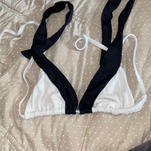 Black and white bikini top